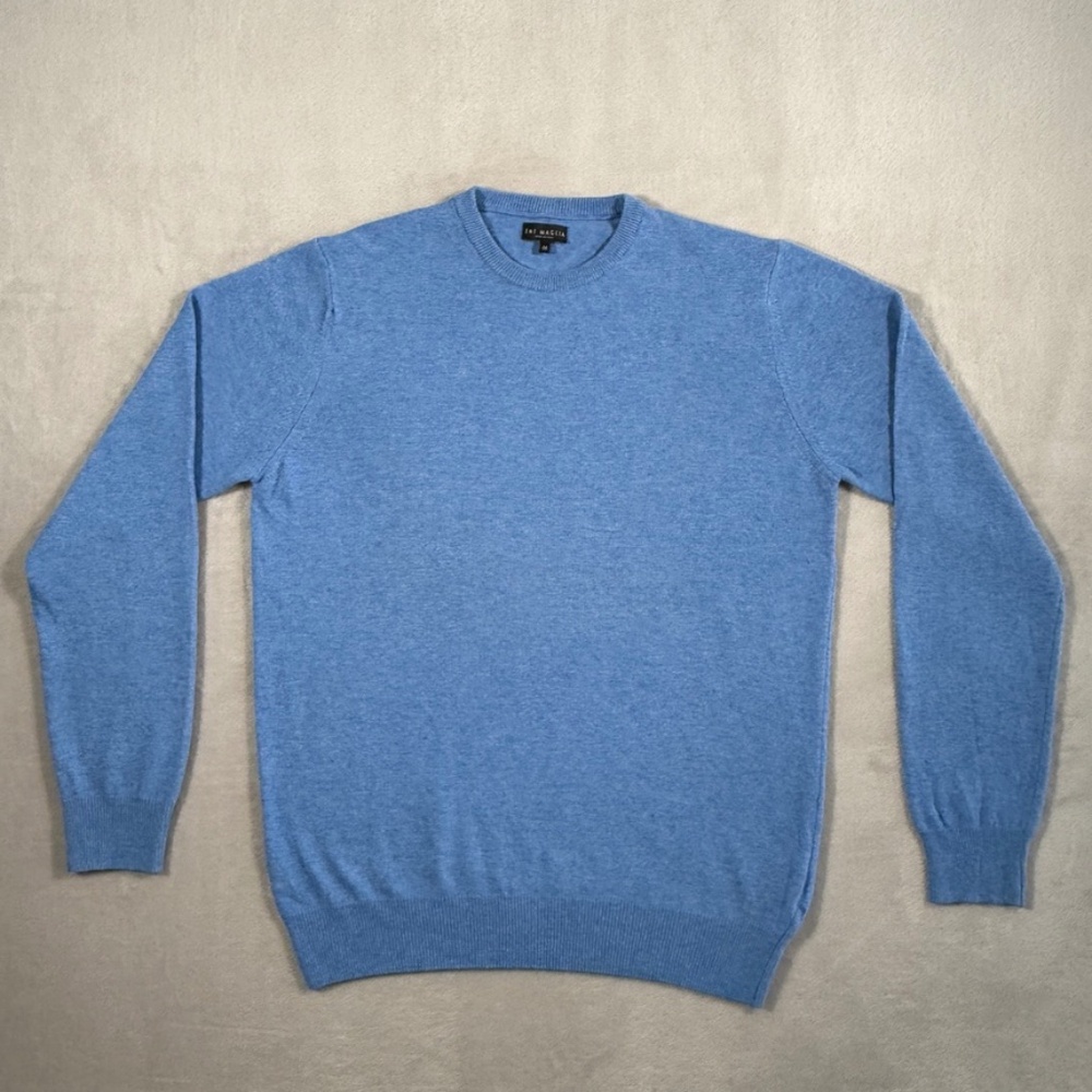 Emi Maglia Sweater Mens Medium Blue Wool Cashmere Blend Crewneck